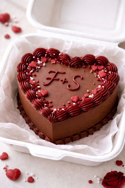 Valentinstags Bento Cake Schwarzwälder