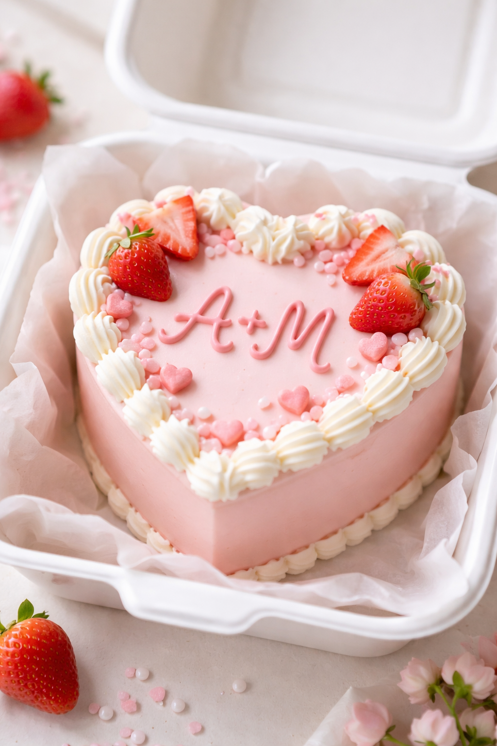 Valentinstags Bento Cake Erdbeere